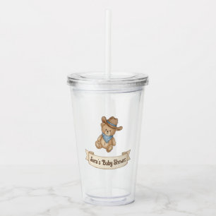 Rustic Cowboy Waterverf Boy Baby shower Acryl Drinkbeker