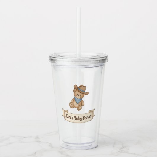 Rustic Cowboy Waterverf Boy Baby shower Acryl Drinkbeker (Voorkant)