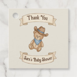 Rustic Cowboy Waterverf Boy Baby shower Bedankjes Labels