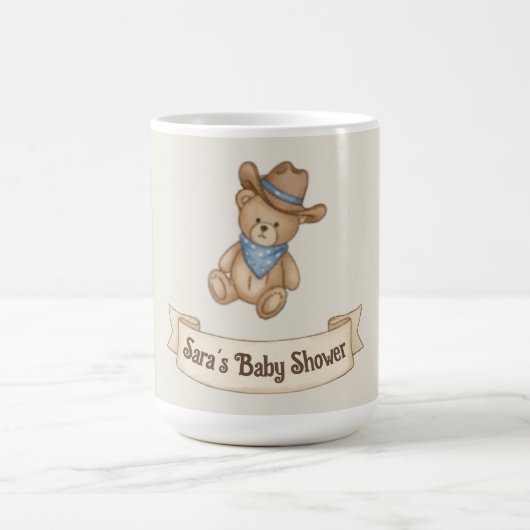Rustic Cowboy Waterverf Boy Baby shower Koffiemok (Center)