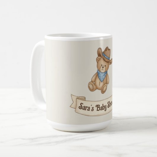 Rustic Cowboy Waterverf Boy Baby shower Koffiemok (Voorkant links)