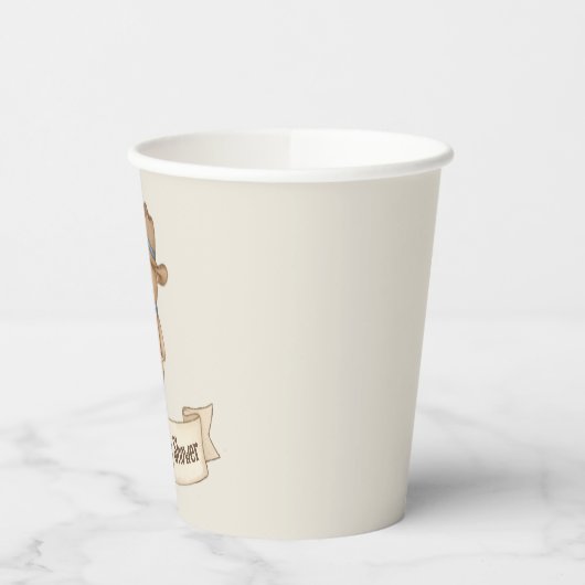 Rustic Cowboy Waterverf Boy Baby shower Papieren Bekers (Links)