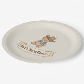 Rustic Cowboy Waterverf Boy Baby shower Papieren Bordje (Gekanteld)