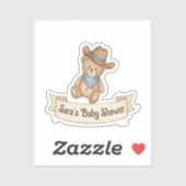 Rustic Cowboy Waterverf Boy Baby shower Sticker (Vel)