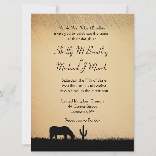 Rustic Cowboy Wedding Invitation Kaart (Achterkant)