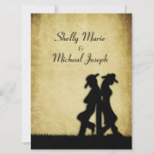 Rustic Cowboy Wedding Invitation Kaart (Voorkant)