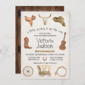 Rustic Cowboy Western Baby shower Kaart (Voorkant / Achterkant)