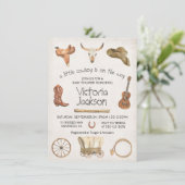 Rustic Cowboy Western Baby shower Kaart (Staand voorkant)