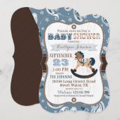 Rustic Cowboy Western Rocking Horse Baby shower Kaart (Voorkant / Achterkant)