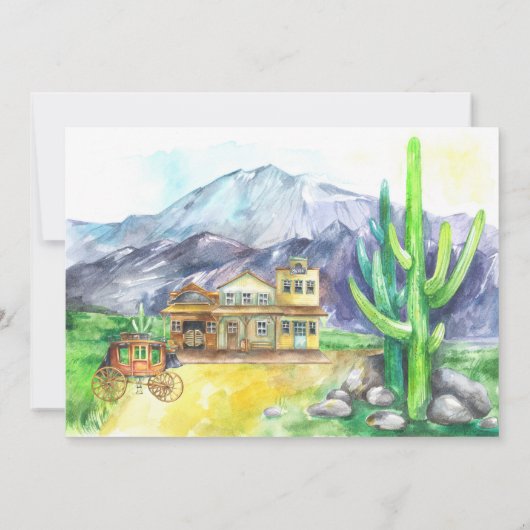 Rustic Cowboy Westerne aankondiging zwangerschap (Achterkant)