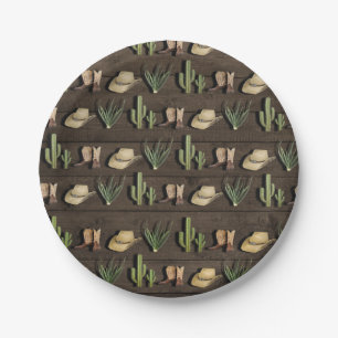 Rustic Cowboy Westerne Rodeo Wooden Birthday Party Papieren Bordje