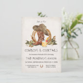 Rustic Cowboys and Cocktails Party Kaart (Staand voorkant)