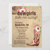 Rustic Cowgirl 30e verjaardag Nashville Kaart (Voorkant)