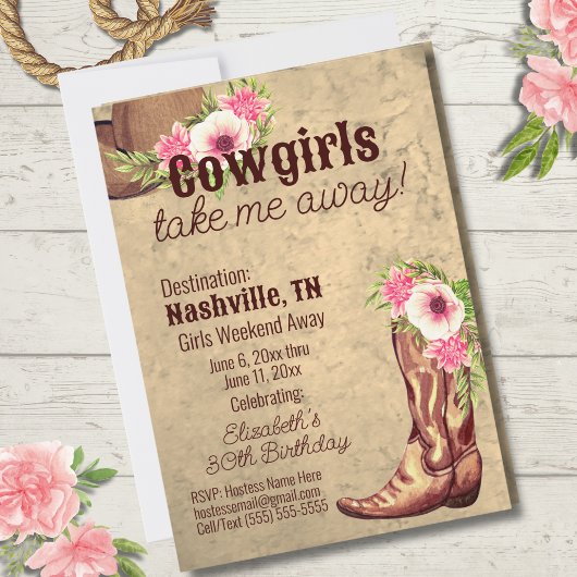Rustic Cowgirl 30e verjaardag Nashville Kaart
