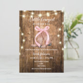 Rustic Cowgirl Baby shower Invitation Kaart (Staand voorkant)