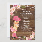 Rustic Cowgirl Baby shower Kaart (Voorkant)