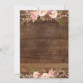 Rustic Cowgirl Baby shower Kaart (Achterkant)