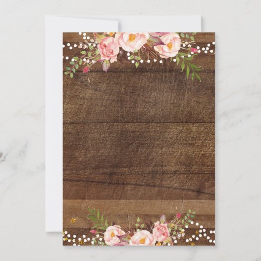 Rustic Cowgirl Baby shower Kaart (Achterkant)