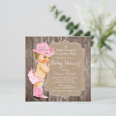 Rustic Cowgirl Baby shower Kaart (Staand voorkant)