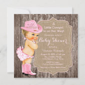 Rustic Cowgirl Baby shower Kaart (Voorkant)