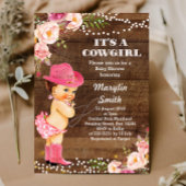 Rustic Cowgirl Baby shower Kaart