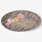 Rustic Cowgirl Baby shower Papieren Bordje (Gekanteld)