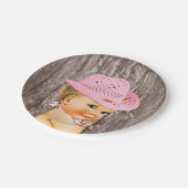 Rustic Cowgirl Baby shower Papieren Bordje (Gekanteld)