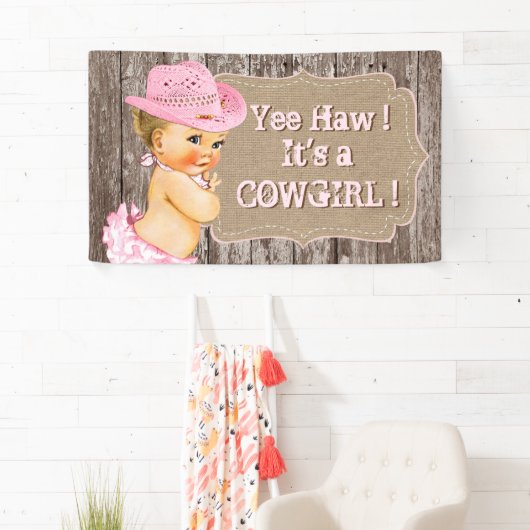 Rustic Cowgirl Baby shower Spandoek (Insitu)