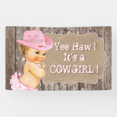 Rustic Cowgirl Baby shower Spandoek (Horizontaal)