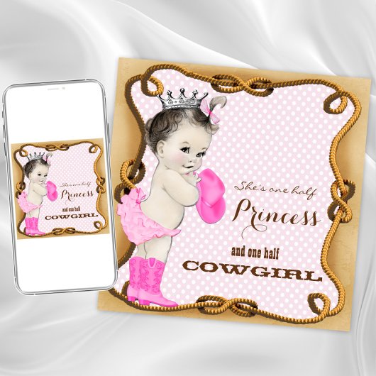 Rustic Cowgirl Baby shower Uitnodiging