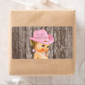 Rustic Cowgirl Baby shower Water Bottle Label (Insitu)