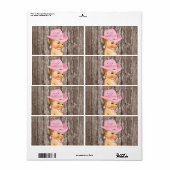 Rustic Cowgirl Baby shower Water Bottle Label (Full Sheet)