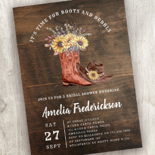 Rustic Cowgirl Boots en bijbelbaar Vrijgezellenfee Kaart