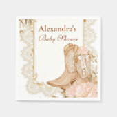 Rustic Cowgirl Boots Floral Baby shower Servet (Voorkant)