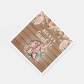 Rustic Cowgirl Boots Pink Roses Sweet 16 Servet (Hoek)