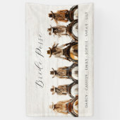 Rustic Cowgirl Bruidsmeisjes Bruiloft Onthaal Fees Spandoek (Verticaal)