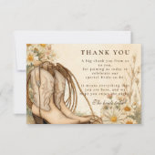 Rustic Cowgirl Daisy Bridal Shower Bedankkaart (Voorkant)