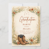 Rustic Cowgirl Graduation Party Kaart (Voorkant)