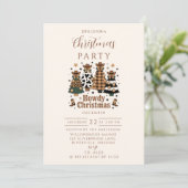 Rustic Cowgirl Hallo Westers Kerstfeest Kaart (Staand voorkant)