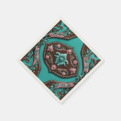 Rustic Cowgirl Turquoise Bruine Landelijke Westers Servet (Hoek)