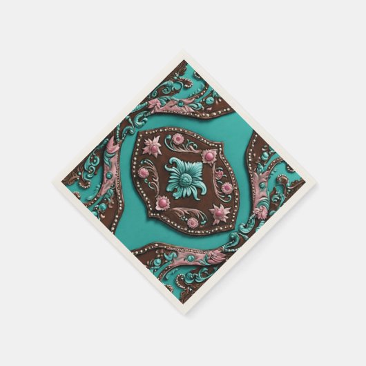 Rustic Cowgirl Turquoise Bruine Landelijke Westers Servet (Hoek)