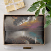 Rustic Cowgirl with White Horse Decoupage Tissuepapier (Geschenk)