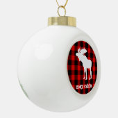 Rustic Cozy Cabin Buffalo Pset Moose Keramische Bal Ornament (Links)