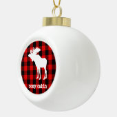 Rustic Cozy Cabin Buffalo Pset Moose Keramische Bal Ornament (Rechts)