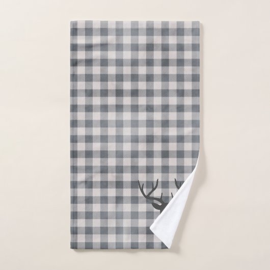 Rustic Cozy Farmhouse Pset Buck Silhouette Bath T Bad Handdoek (Handdoek)