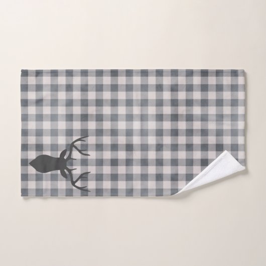 Rustic Cozy Farmhouse Pset Buck Silhouette Bath T Bad Handdoek (Handdoek)