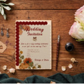 Rustic& Cozy Herfst Bruiloft Collectie uitnodiging