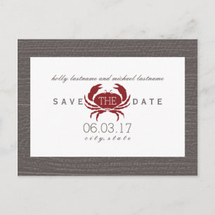 Rustic Crab Wedding Save the Date Aankondigingskaart
