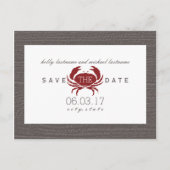 Rustic Crab Wedding Save the Date Aankondigingskaart (Voorkant)