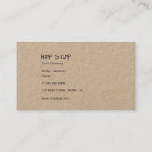 Rustic Craft beer brewery business card Visitekaartje (Achterkant)